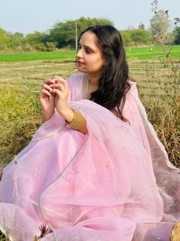 Pink Organza Saree