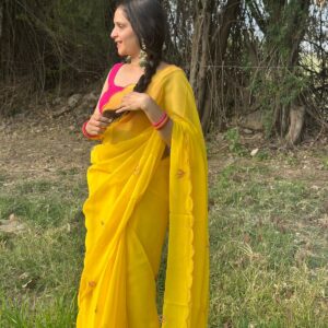 Yellow Semi Pure Saree