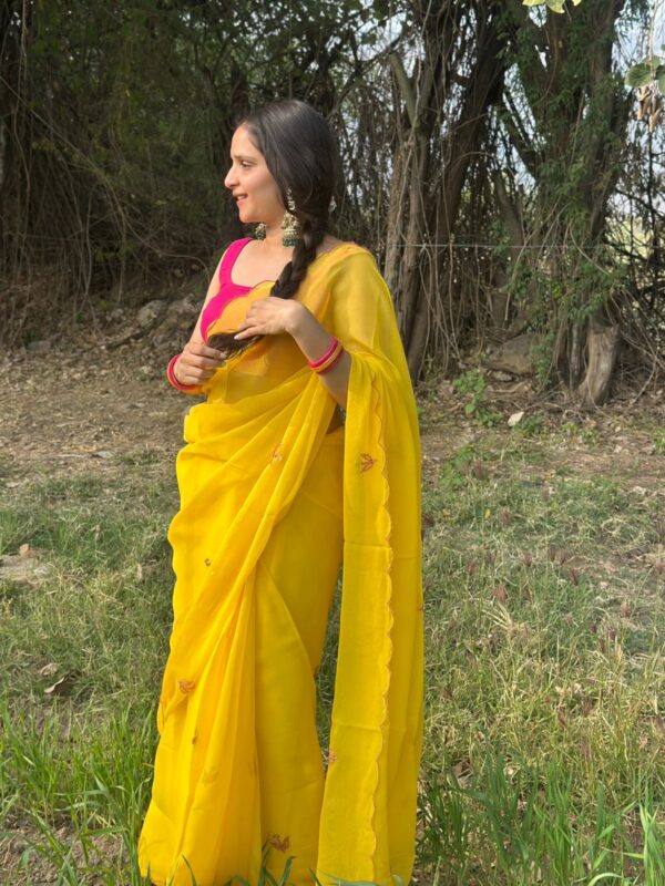 Yellow Semi Pure Saree